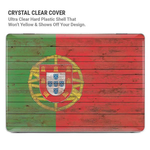 Portuguese Flag Dark Wood MacBook Pro 14in (2021-24) Case plus Skin